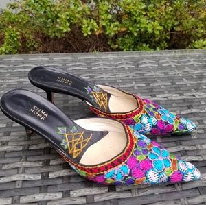 Emma Hope Floral Embroidered Slides